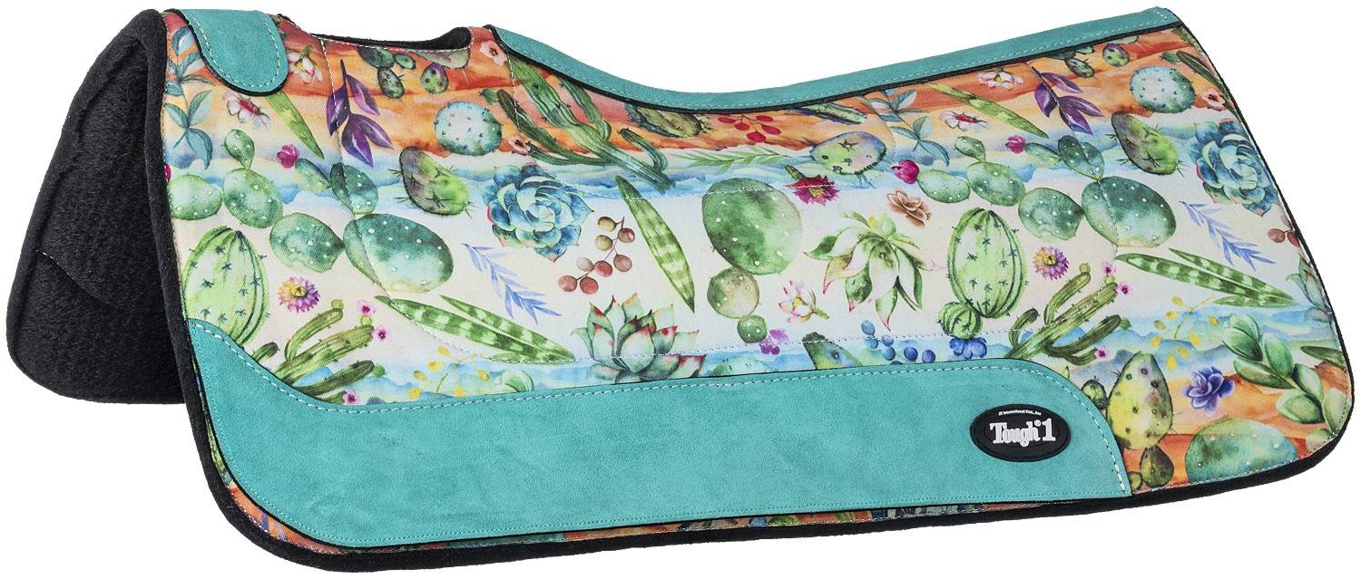 Tough-1 Cactus Print Felt Saddle Pad