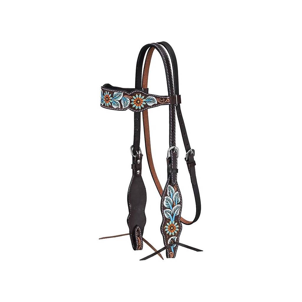 Tough-1 Vintage Floral Browband Headstall