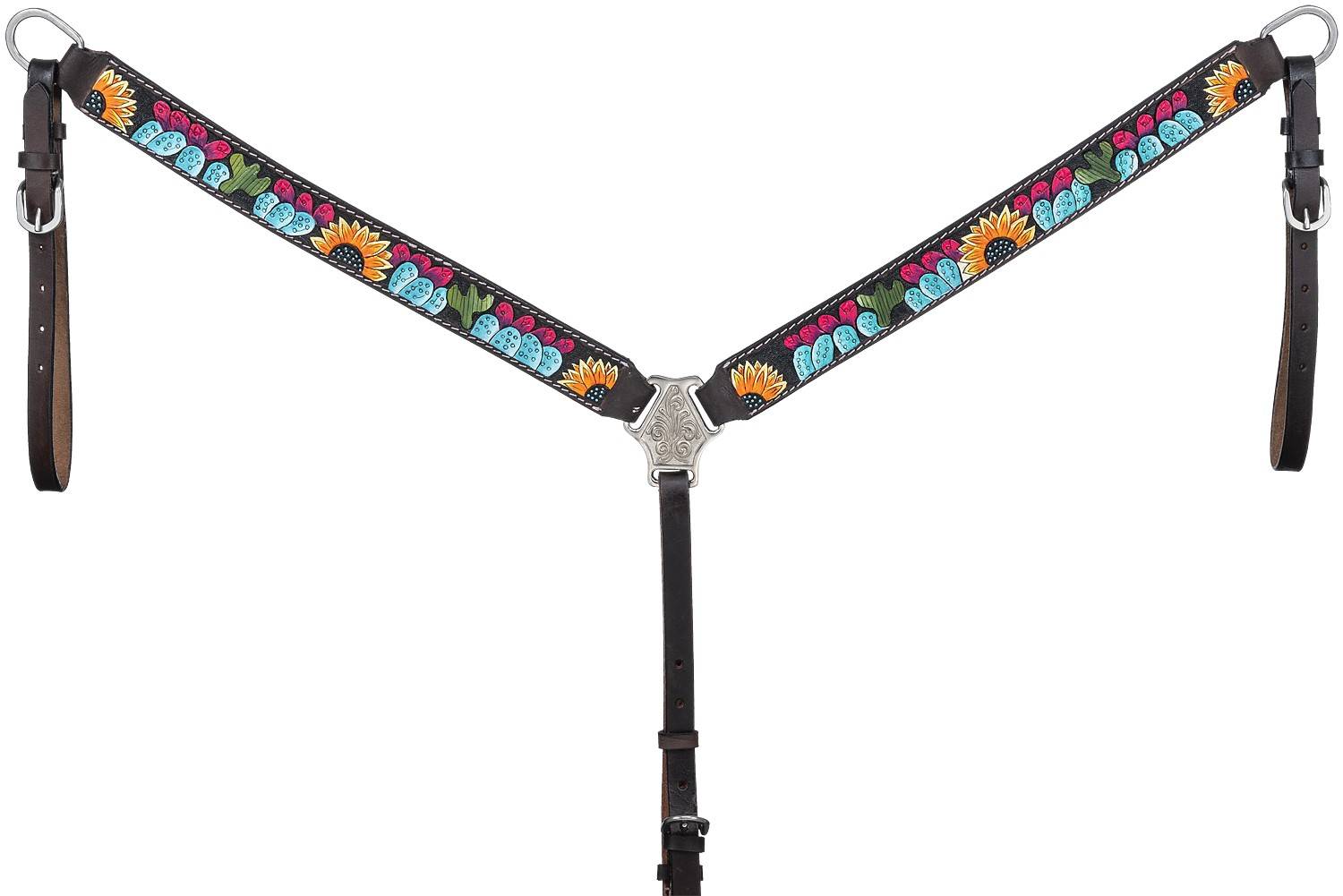 Tough-1 Sunflower and Blue Cactus Breast Collar