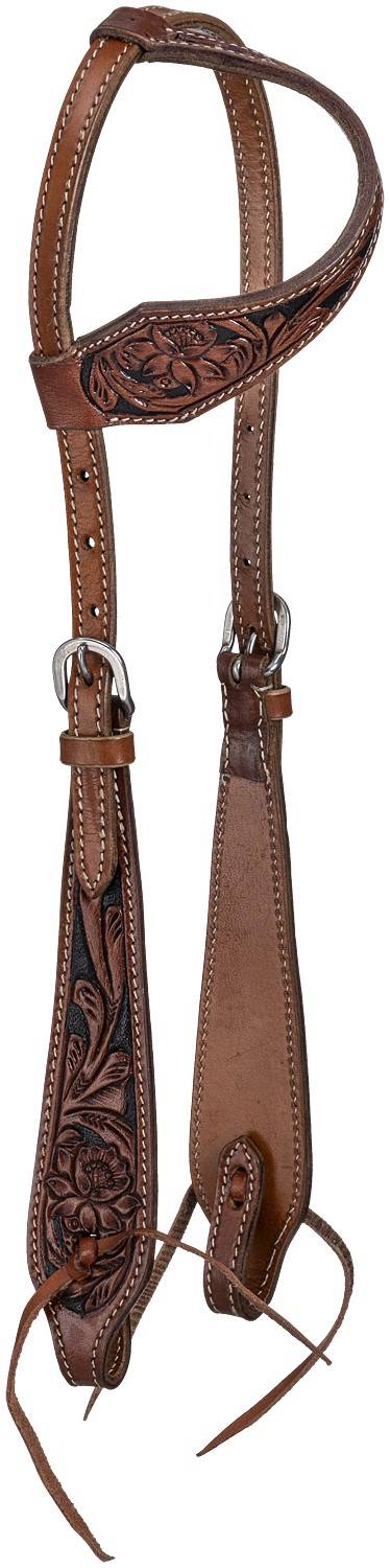 Tough-1 Single Ear Floral Tooled Headstall