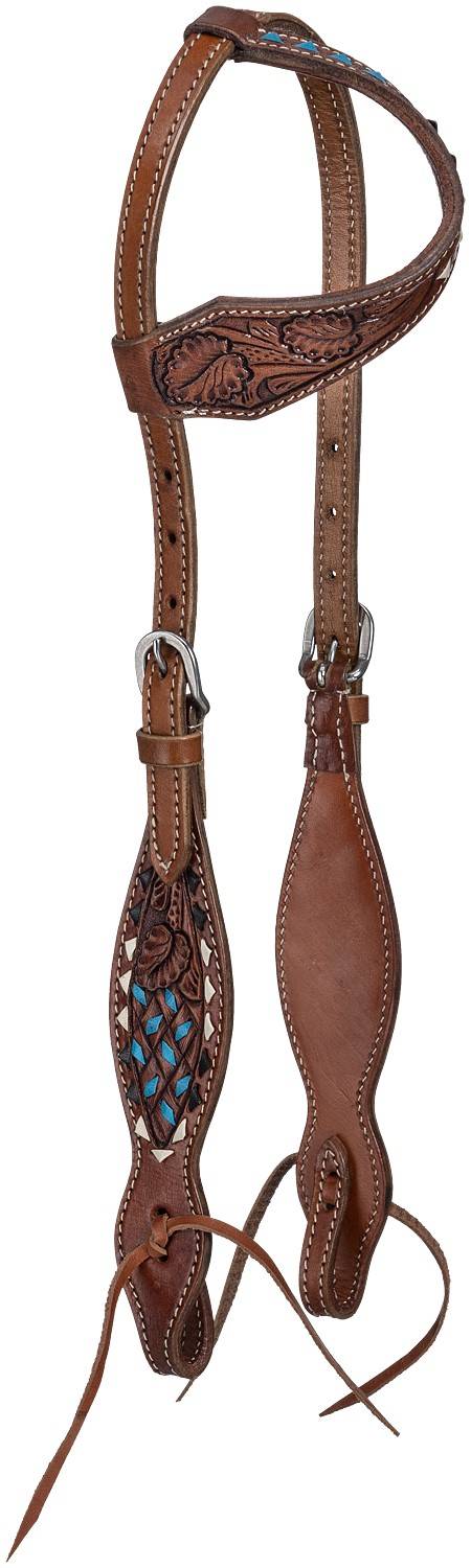 45-9954-0-0 Tough-1 Single Ear Triple Buckstitch Headstall sku 45-9954-0-0