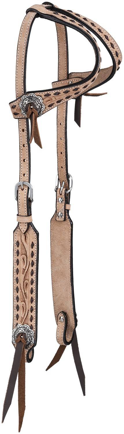 45-9964-0-0 Tough-1 Kirby Double Ear Buckstitch Headstall sku 45-9964-0-0