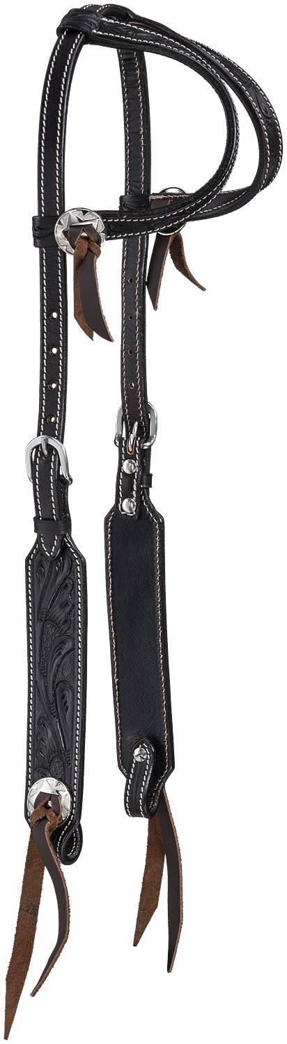 45-9974-0-0 Tough-1 Clifton Double Ear Headstall with Conchos sku 45-9974-0-0