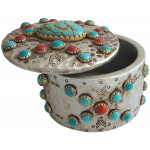 Gift Corral Trinket Box with Turquoise Stones