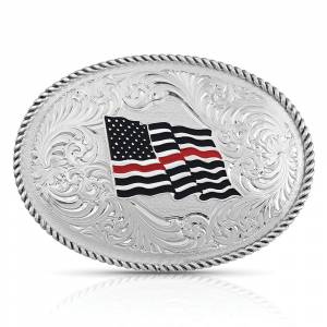 Montana Silversmiths Thin Red Line Flag Buckle