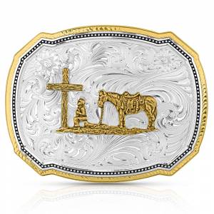 Montana Silversmiths Right Cut of the Rope with Christian Cowboy Buckle