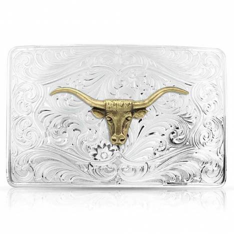 Montana Silversmiths Iconic Western Longhorn Silver Belt Buckle