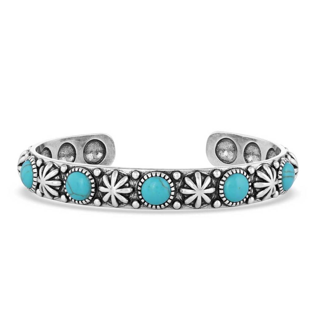 Montana Silversmiths Starlight Starbrite Stone Turquoise Silver Bracelet