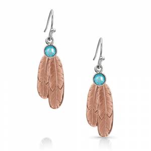 Montana Silversmiths Gift of Rose Gold Freedom Feather Earrings