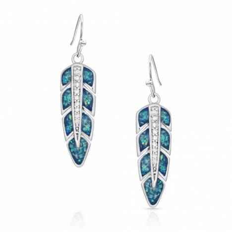 Montana Silversmiths Hawk Feather Opal Earrings