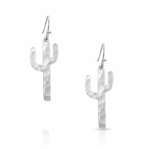 Montana Silversmiths Hammered Silver Cactus Earrings