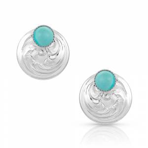Montana Silversmiths Two Way Concho Turquoise Post Earrings