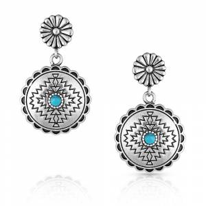 Montana Silversmiths Center of the Storm Turquoise Coin Earrings