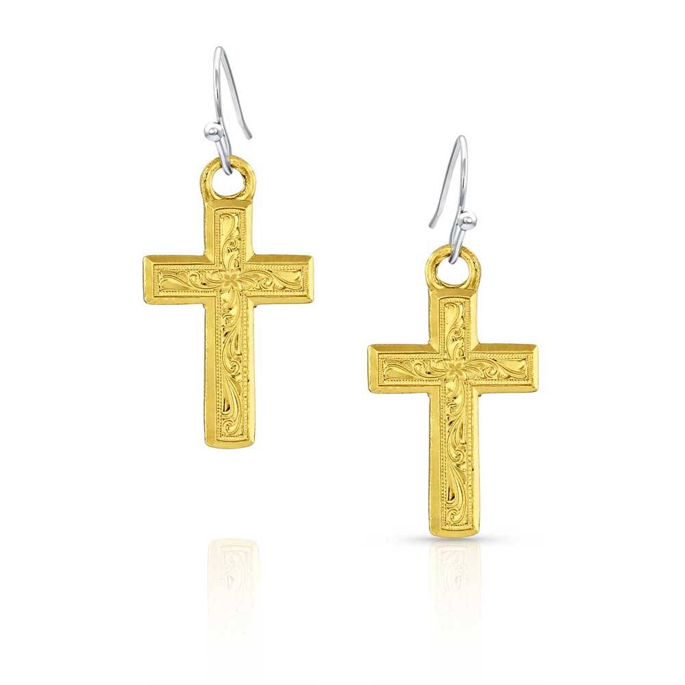 Montana Silversmiths World of Faith Cross Earrings