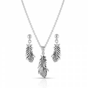 Montana Silversmiths Rebirth Silver Feather Jewelry Set