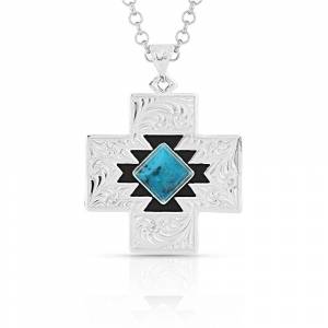 Montana Silversmiths Within the Storm Geometric Turquoise Necklace
