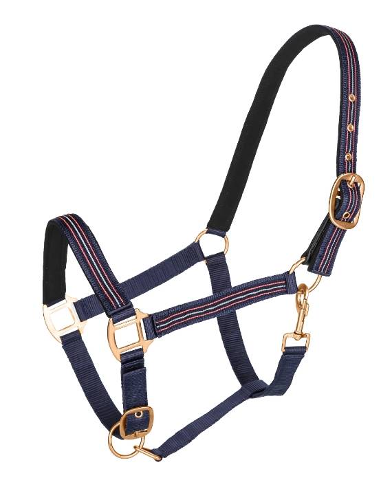 TuffRider Adjustable Nylon Breakaway Halter with Padded Crown and Rose Gold Hardware