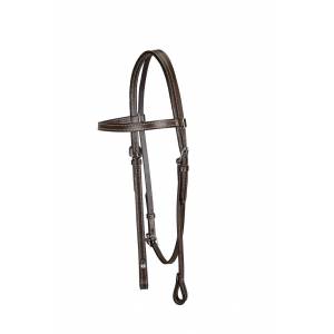 TuffRider Western Browband Headstall With Chicago Screw Bit End