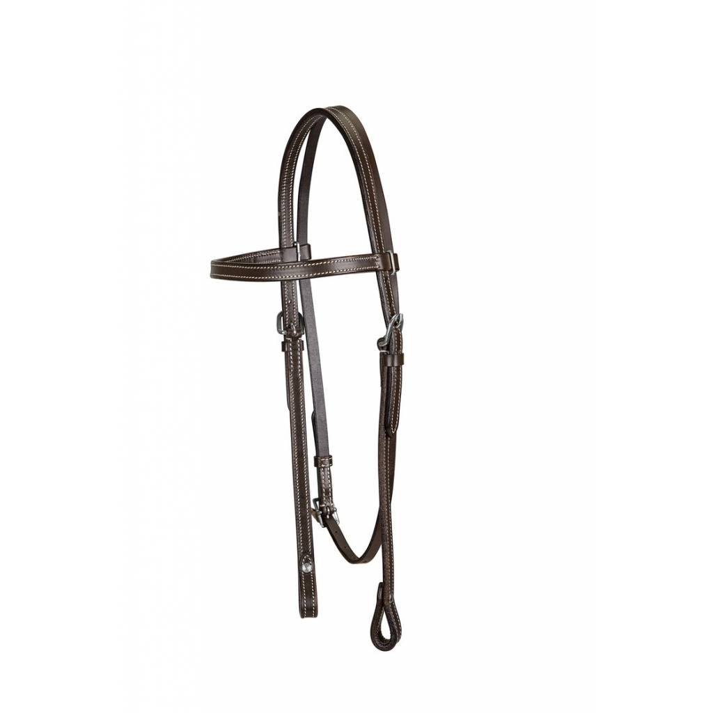 TuffRider Western Browband Headstall With Chicago Screw Bit Ends