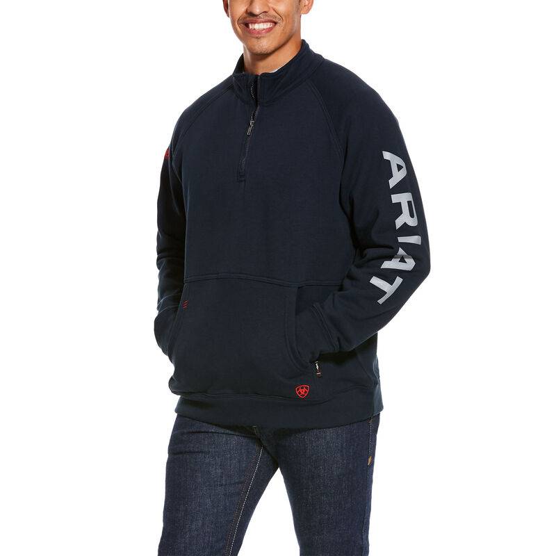 Ariat Mens FR Primo Fleece Logo 1/4 Zip Sweater