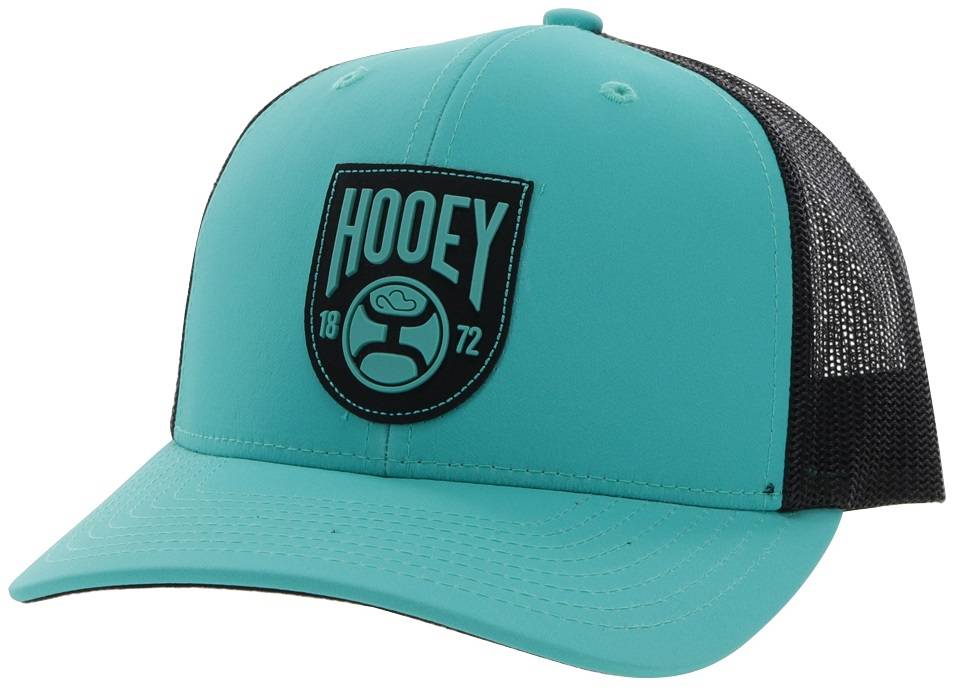 Hooey Bronx 6-Panel Trucker Cap with Black/Turquoise Patch