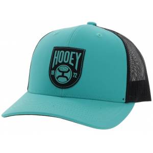 Hooey Bronx 6-Panel Trucker Cap with Black/Turquoise Patch - Turquoise/Black - One Size