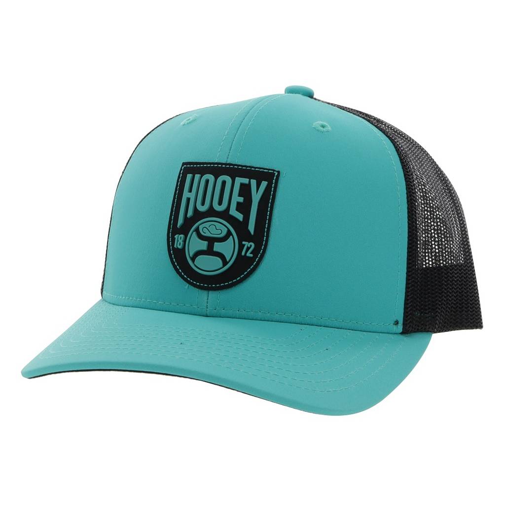 Hooey Bronx 6-Panel Trucker Cap with Black/Turquoise Patch