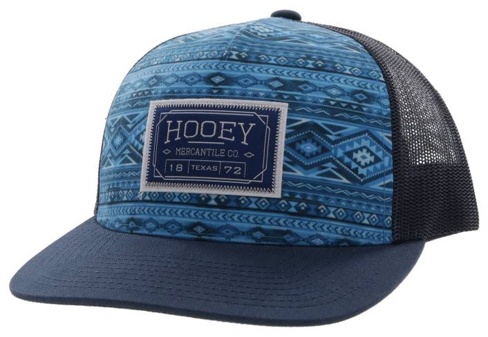 Hooey Doc 5-Panel Trucker Cap with Blue/White Rectangle Patch