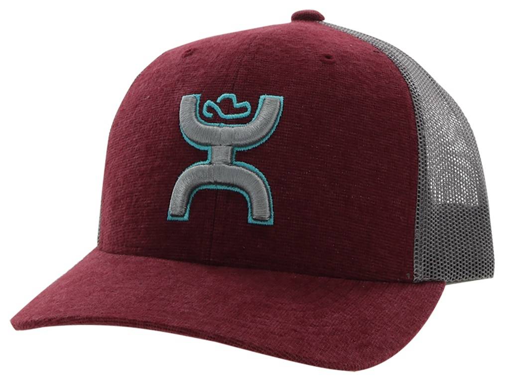 Hooey Sterling 6-Panel Trucker Cap with Grey/Turquoise Hooey Logo