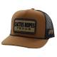 Cactus Ropes CR79 5-Panel Trucker Cap with Tan/Black Rectangle Patch