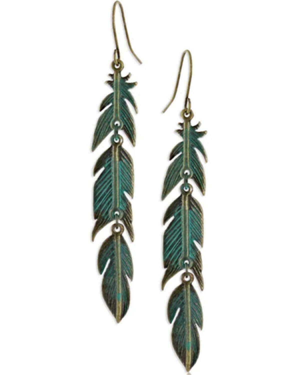 Montana Silversmiths Rustic Dangling Feather Earrings