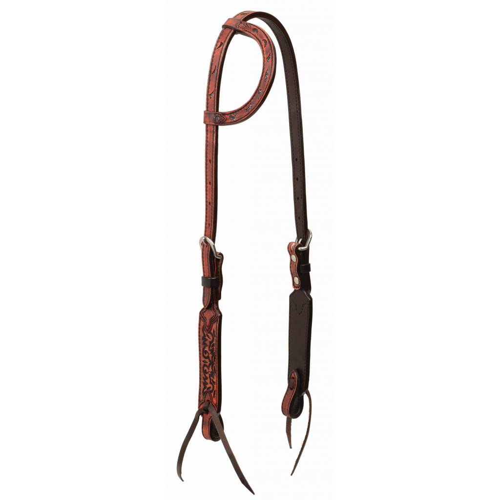 Weaver Turquoise Cross Pioneer 5/8"Sliding Ear Headstall