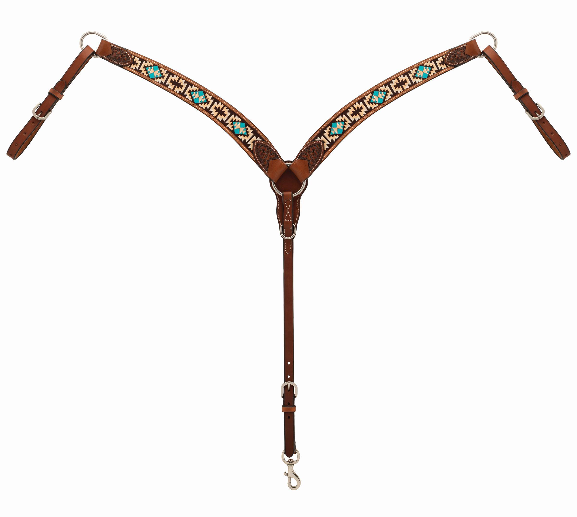 Weaver Turquoise Cross AztecContoured Breast Collar