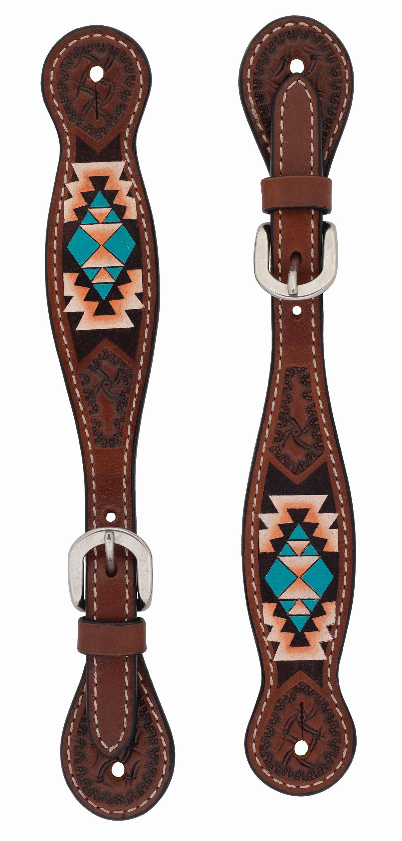 Weaver Ladies Turquoise Cross Aztec SpurStraps