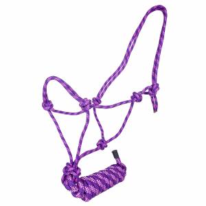 Tabelo Classic Cowboy Halter with Lead - Purple/Pink - Horse