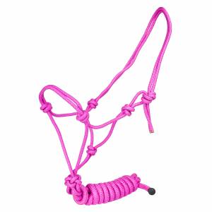 Tabelo Classic Cowboy Halter with Lead - Hot Pink - Horse