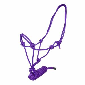 Tabelo Classic Cowboy Halter with Lead - Purple - Horse