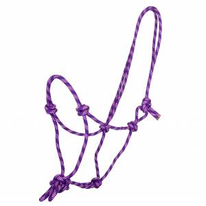 Tabelo Classic Cowboy Rope Halter - Purple/Pink - Horse