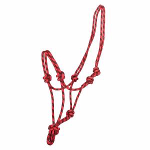 Tabelo Classic Cowboy Rope Halter - Red/Black - Horse
