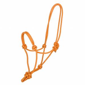 Tabelo Classic Cowboy Rope Halter - Hot Orange - Horse