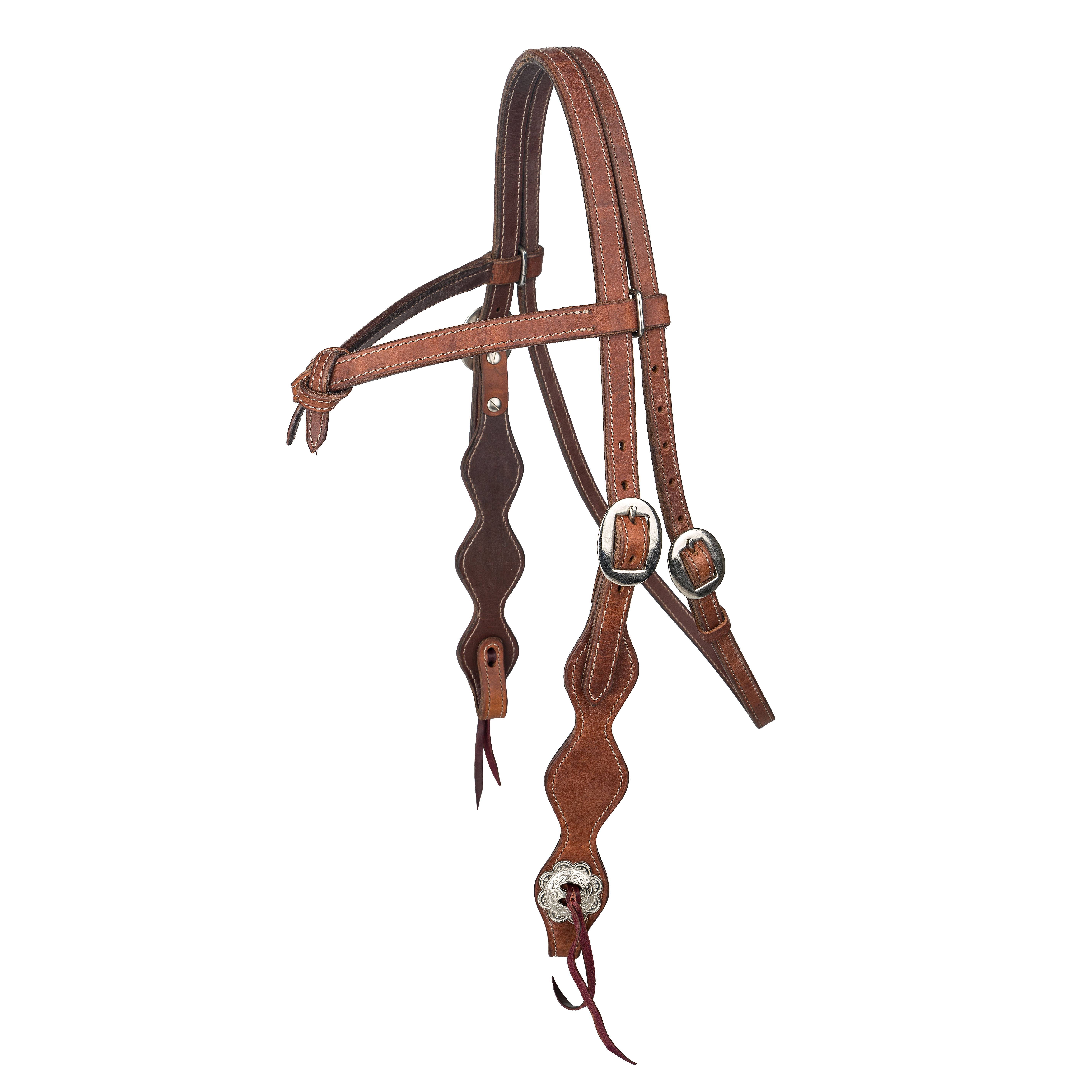 HS001 Tabelo Knotted Brow Headstall with  Scalloped Chee sku HS001