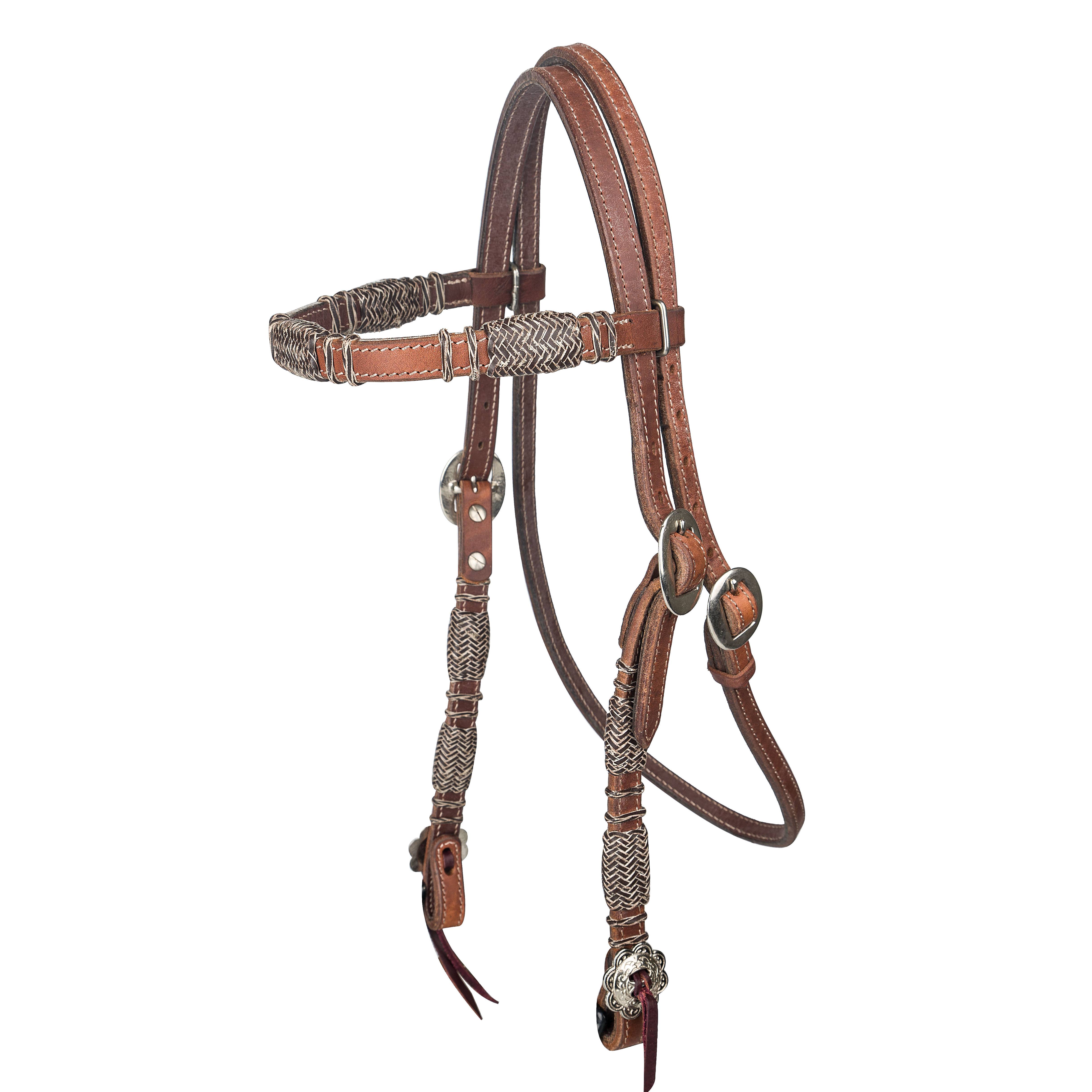 HS021 Tabelo Browband Headstall with  Rawhide Trim sku HS021