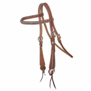 CYBER BOGO: Tabelo Browband Headstall with  Studded Trim - YOUR PRICE FOR 2