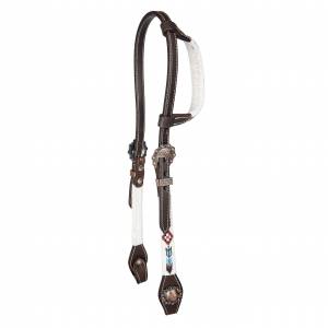 MEMORIAL DAY BOGO: Tabelo Ear Headstall with  Aztec Beaded Trim - YOUR PRICE FOR 2