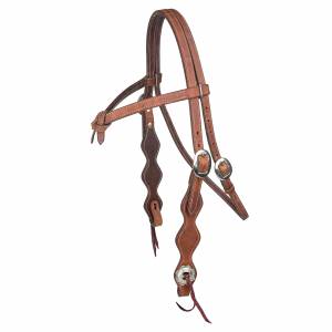 MEMORIAL DAY BOGO: Tabelo Knotted Brow Headstall  with  Rawhide - YOUR PRICE FOR 2