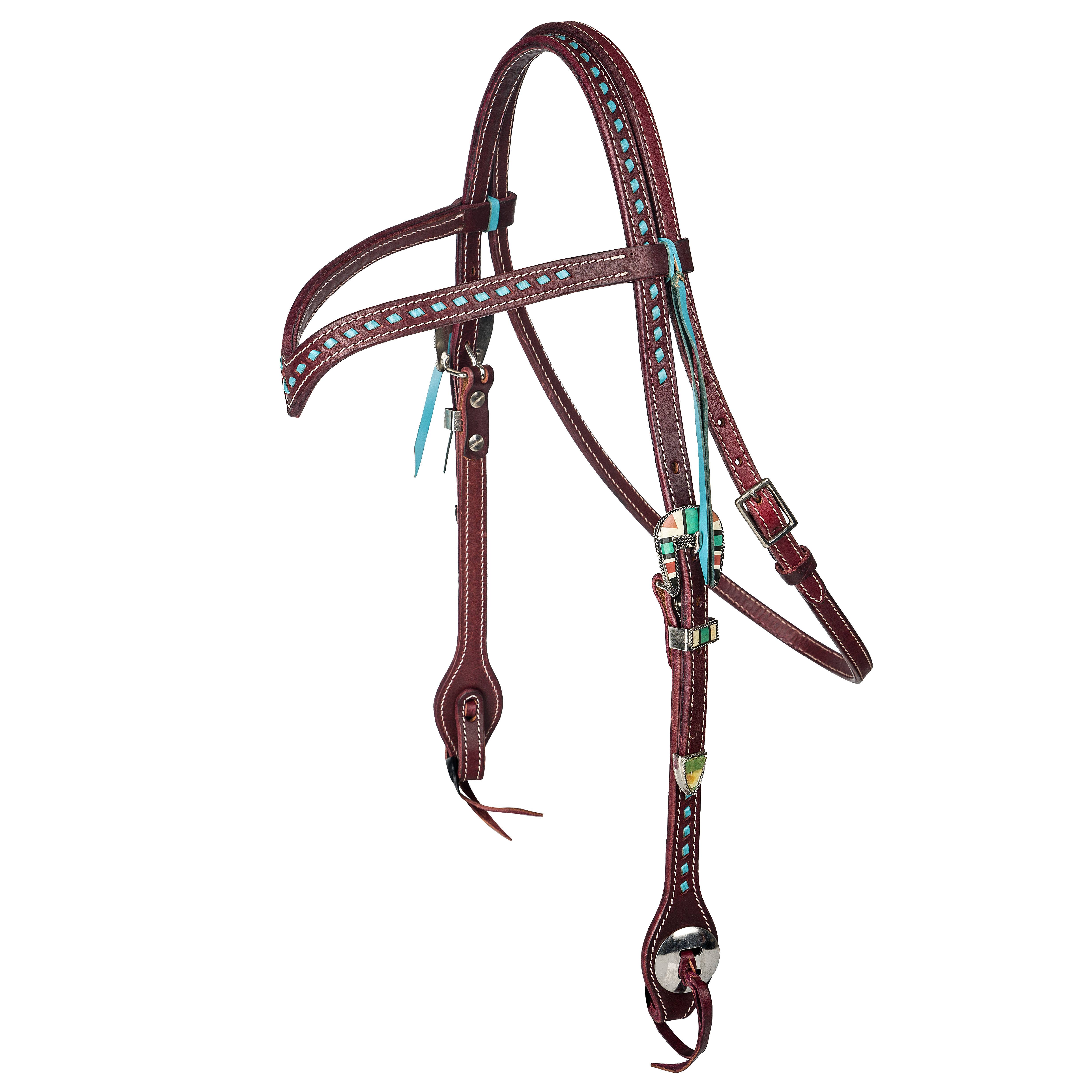 Tabelo V-Brow Headstall with  Buckstitch Trim