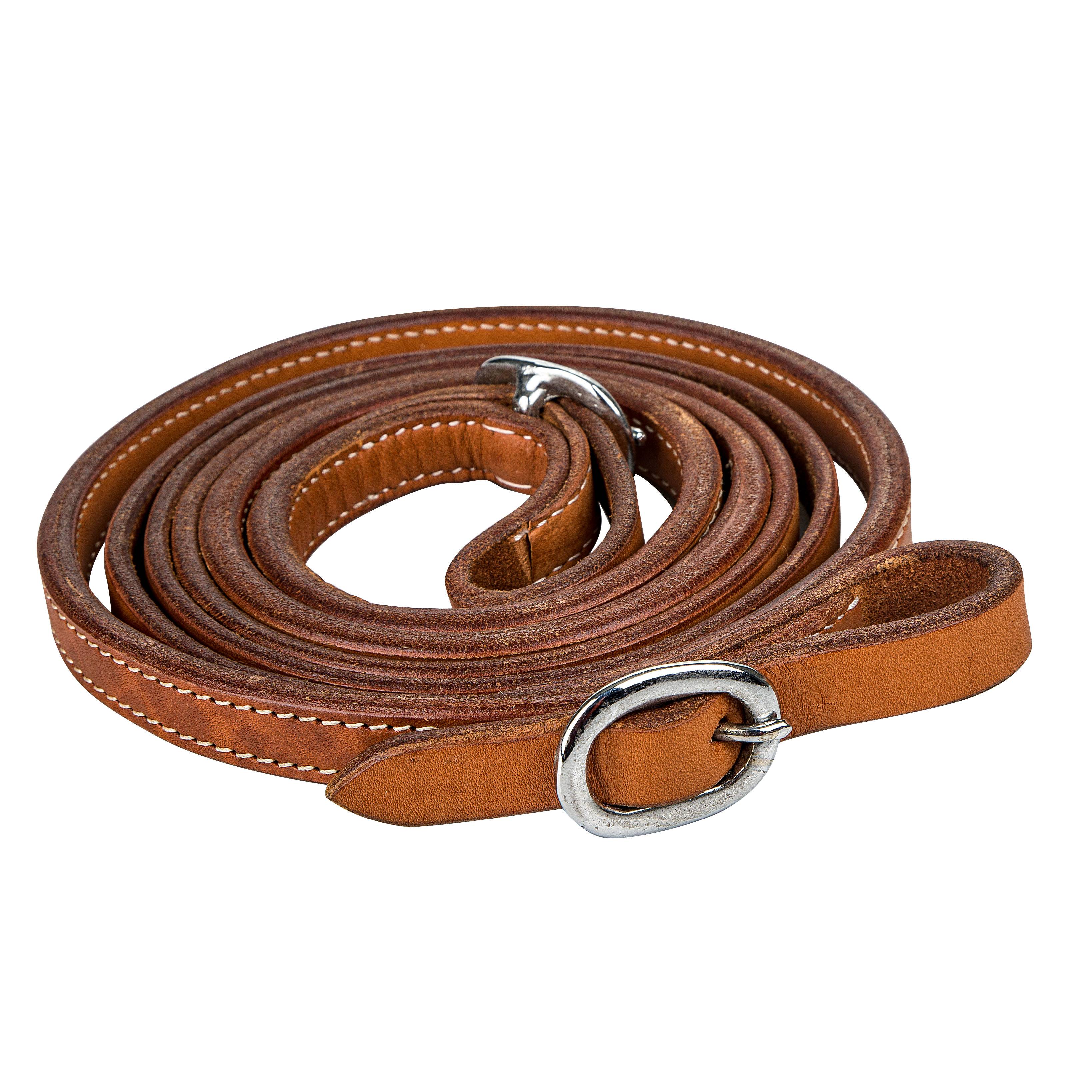 RE138-CHESTNUT-5/8X75 Tabelo Contest Reins with  Buckle Ends sku RE138-CHESTNUT-5/8X75