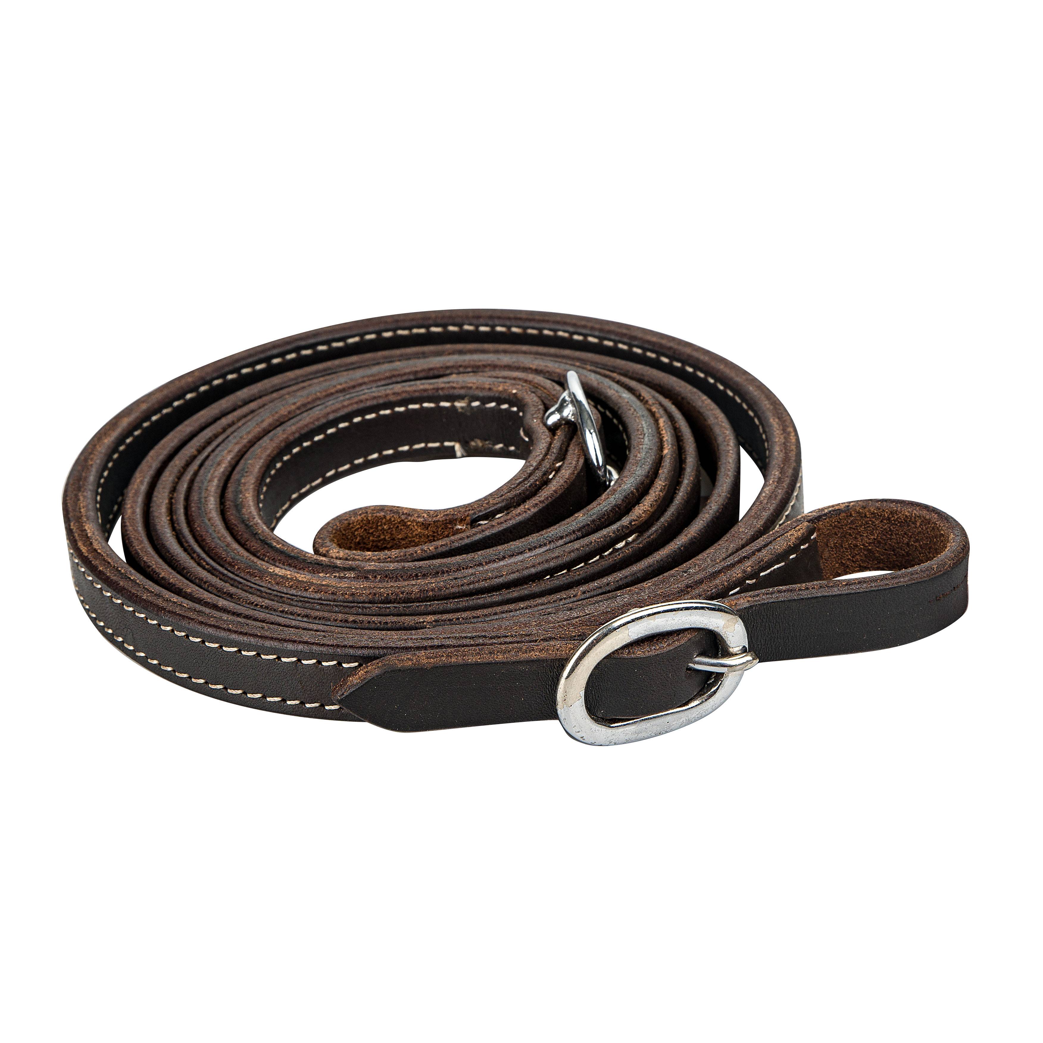 RE138-BROWN-5/8X75 Tabelo Contest Reins with  Buckle Ends sku RE138-BROWN-5/8X75