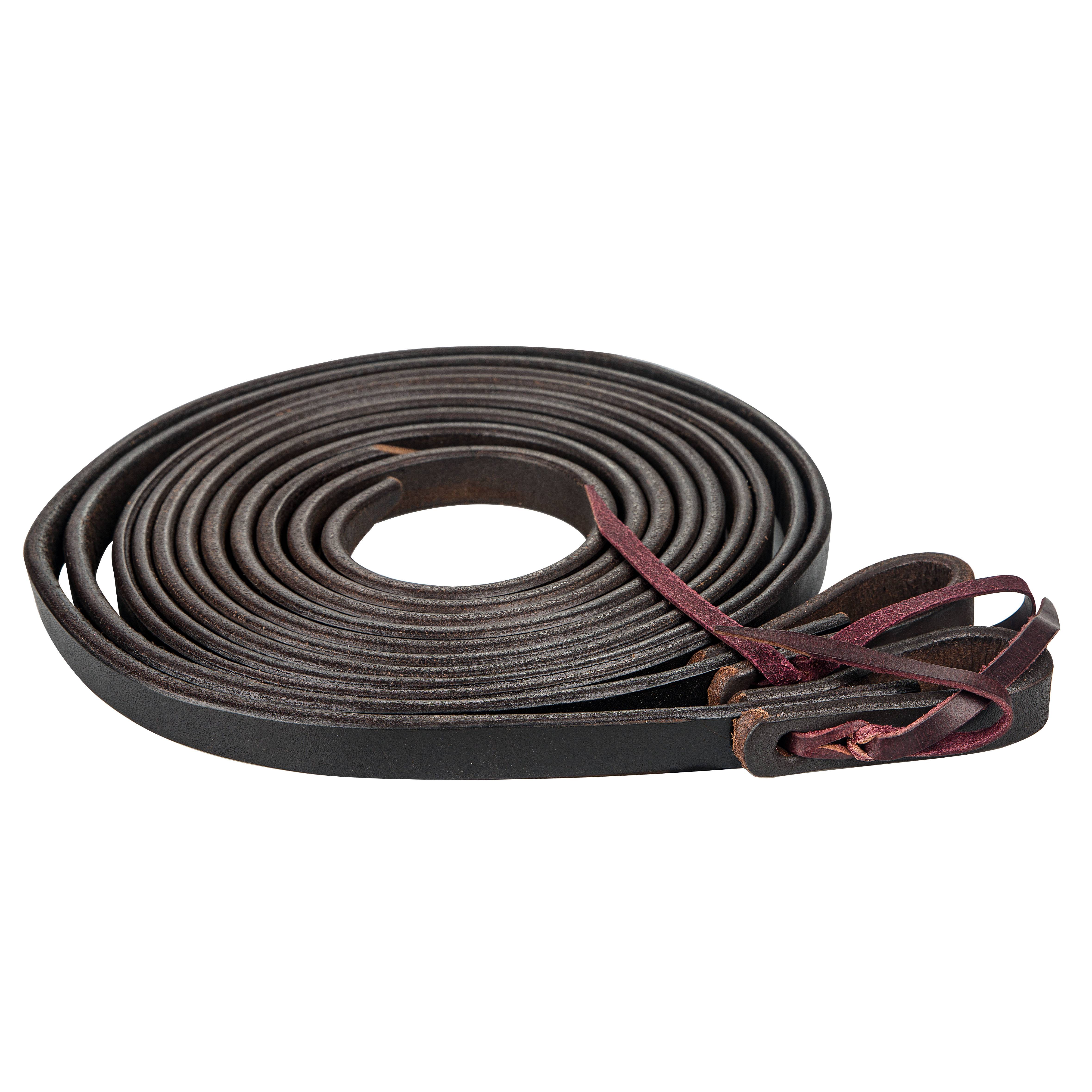 RE155-BROWN-5/8X75 Tabelo Split Reins with  Water Ties sku RE155-BROWN-5/8X75