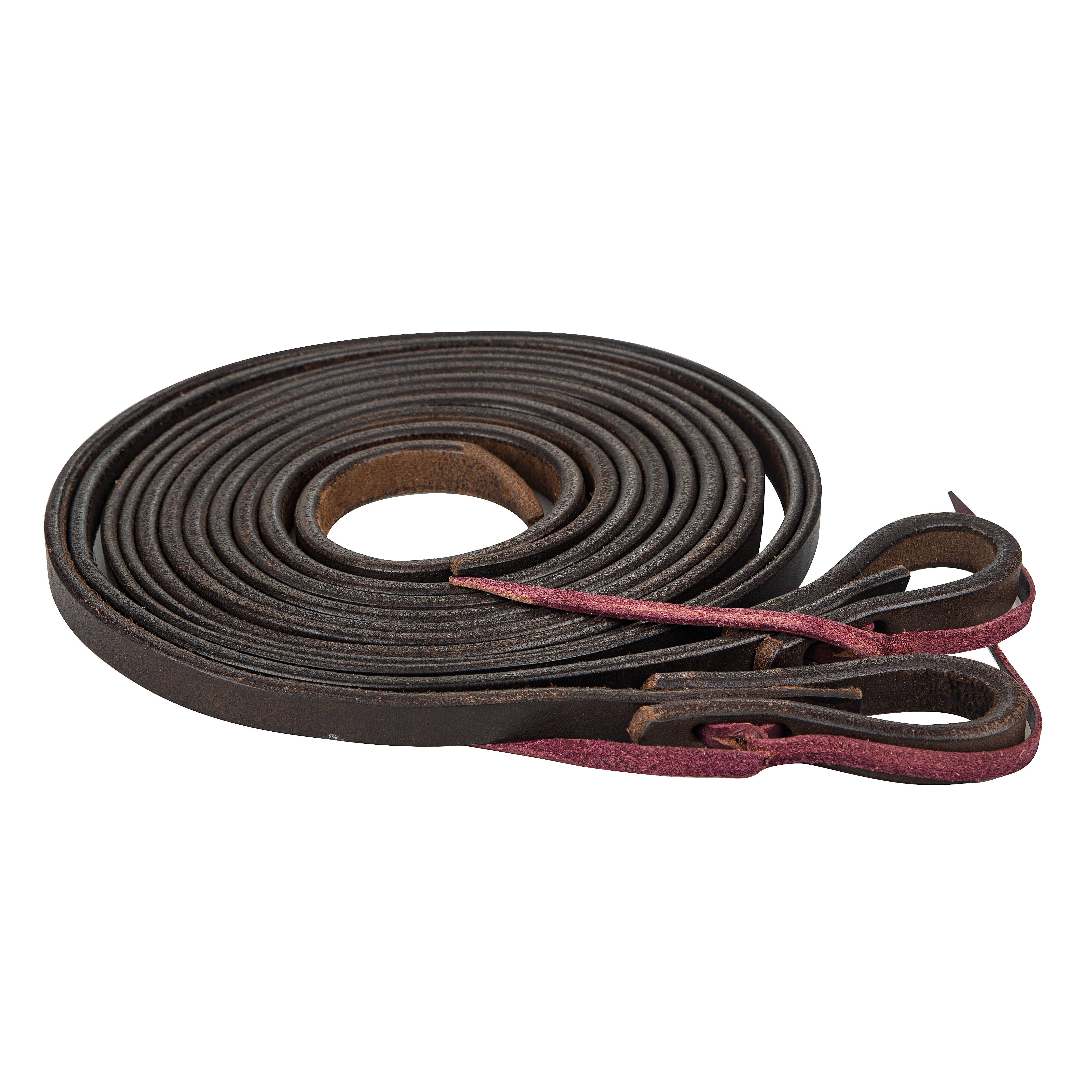 RE159-BROWN-1/2X75 Tabelo Split Reins with  Water Ties sku RE159-BROWN-1/2X75